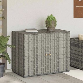 319869 vidaXL Градински шкаф за съхранение сив 100x55,5x80 см полиратан