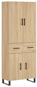 3198172 vidaXL Висок шкаф, дъб сонома, 69,5x34x180 см, инженерно дърво