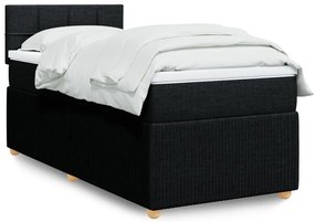3287285 vidaXL Боксспринг легло с матрак, черно, 80x200 см, плат