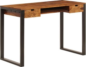 247963 vidaXL Бюро, 110x55x78 cм, акациево дърво масив и стомана