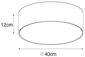 Модерна таванна лампа розова 40 см със златен интериор - Drum