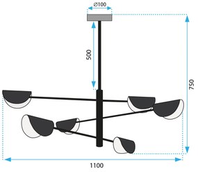 Плафон APP1261-6CP BLACK