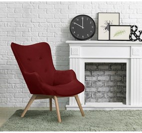 Червено кадифено кресло Niko – Ropez