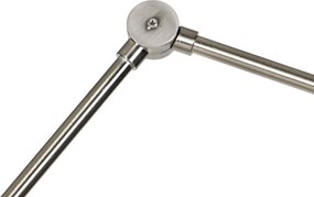 Подова лампа стомана със светлосив абажур 50 см - Editor