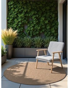 Кръгъл килим за открито и закрито в цвят слонова кост и бежово ø 160 cm Duet Kona – NORTHRUGS