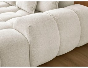 Бял шенилов сгъваем/с място за съхранение ъглов диван (ляв ъгъл/U форма) Everest – Bobochic Paris