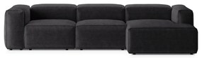 Тъмносив ъглов диван от рипсено кадифе (десен ъгъл) Bergamo – Cosmopolitan Design
