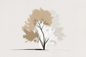 Картина на платно – Минималистично дърво с листа