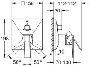 Външни части на смесител за баня Grohe Allure Brilliant II-Anthracite Mat