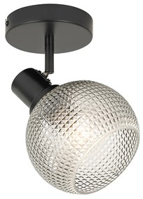 Дизайнерски прожектор черен с димно стъкло - Chico