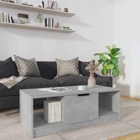 811353 vidaXL Маса за кафе, бетонно сива, 102x50x36 см, инженерно дърво