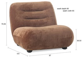 Кафяво кадифено кресло Wyatt – Dutchbone