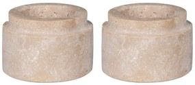 Каменни свещници за чаена свещ в комплект от 2 бр. – House Nordic