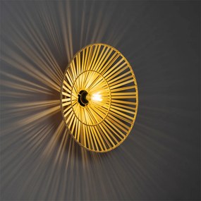 Ориенталска стенна лампа черна с естествен бамбук - Pua