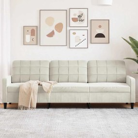 4007652 vidaXL 3-местен диван, кремав, 210 см, кадифе