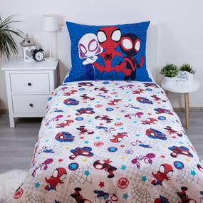 Синьо единично памучно детско спално бельо 140x200 cm Spidey – Jerry Fabrics