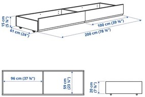HAUGA тапицирани кутии за съхранение, 200 см, 2 бр. в к-т 204.742.05