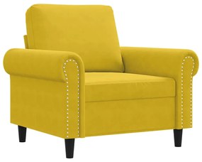 359515 vidaXL Кресло, жълто, 60 см, кадифе