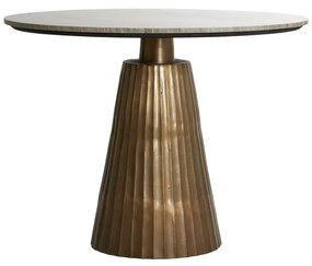 Кръгла маса за хранене в бронзов и естествен цвят с мраморен плот ø 100 cm Rianne - Light & Living