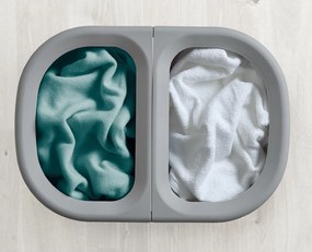 Светлосив текстилен кош за пране 2x40 l Duo – Joseph Joseph