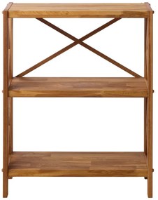 Стелаж от масивен дъб в естествен цвят 70x87 cm X-Shelf – Unique Furniture