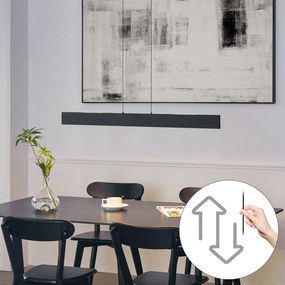 Модерен висящ лампион черен вкл. LED 3-степенно димируем Easylift - Straight