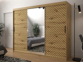 Плъзгащ се гардероб Jodelka с Огледало-Artisan-Mauro-Дължина: 250 cm