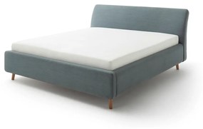 Синьо-зелено тапицирано двойно легло , 160 x 200 cm Mila - Meise Möbel