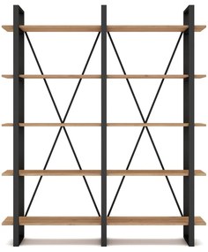 Рафт от черен/естествен дъб 150x180 cm Aviva - Marckeric