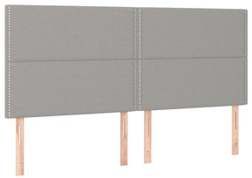 3116214 vidaXL Горни табли за легло, 4 бр, светлосиви, 100x5x78/88 см, плат