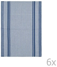 Комплект от 6 сини памучни кърпи за чай Waffle, 50 x 70 cm - Tiseco Home Studio