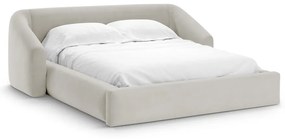 Бежово двойно легло 180x200 cm тапицирано с място за съхранение с включена подматрачна рамка Campi – Cosmopolitan Design