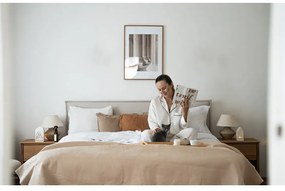 Бежово тапицирано двойно легло с решетка 160x200 cm Sary - Bobochic Paris