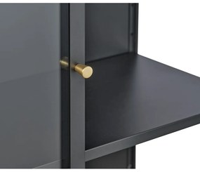 Черна метална витрина 90x160 cm Carmel – Unique Furniture