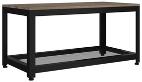 286083 vidaXL Маса за кафе, тъмносиво и черно, 90x45x45 см, МДФ и желязо