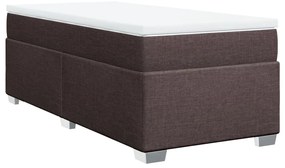 3285105 vidaXL Боксспринг легло с матрак, тъмнокафяво, 90x200 см, плат