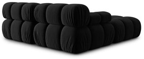 Черен ъглов диван от кадифе Bellis - Micadoni Home