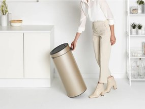 Кош за боклук Brabantia Touch Bin New 1003221, 30 л, Безшумно и плавно затваряне, Златен металик