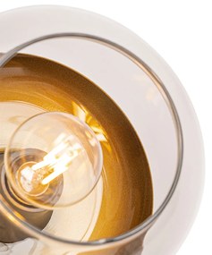 Дизайнерски прожектор черен със злато и опушено стъкло - Kyan