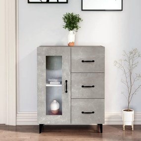 812217 vidaXL Сайдборд, бетонно сив, 69,5x34x90 см, инженерно дърво