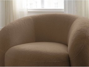 Кафяво въртящо се кресло от прежда с примки от букле Elina – Bobochic Paris