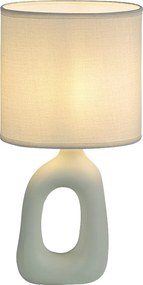 Rabalux Sylira, настолна лампа, бяла керамична лампа с бял текстилен абажур, E14 1xMAX40W, Д17,5 см, Ш10,5 см, В36 см, кабел: 13