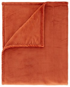 Оранжева покривка за двойно легло от микроплюш 200x240 cm Raschel - Catherine Lansfield