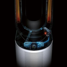 Пречиствател въздух 2в1 Dyson Purifier Hot+Cool HP1 544826-01, Отоплител, 50W, 30 м2, 287 l/s, 10 скорости, Air Multiplier™, Wi-Fi, Bluetooth, Осцилация, Бял/сребрист
