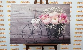 Картина на платно – Прекрасни цветя във винтидж ваза