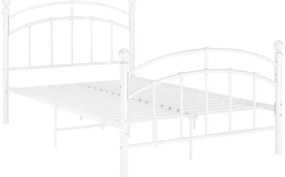 324974 vidaXL Рамка за легло, бяла, метал, 120x200 cм