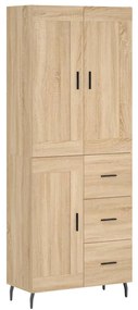 3200020 vidaXL Висок шкаф, дъб сонома, 69,5x34x180 см, инженерно дърво