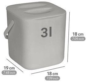 Светлосив контейнер за компостируеми отпадъци 3 l Conny – Wenko