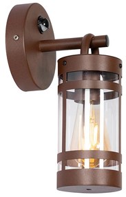 Външна стенна лампа ръждяво кафява IP44 с датчик за движение - Ruben