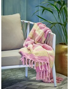 Жълто/розово одеяло от рециклиран памук 130x160 cm Isnel – Bloomingville